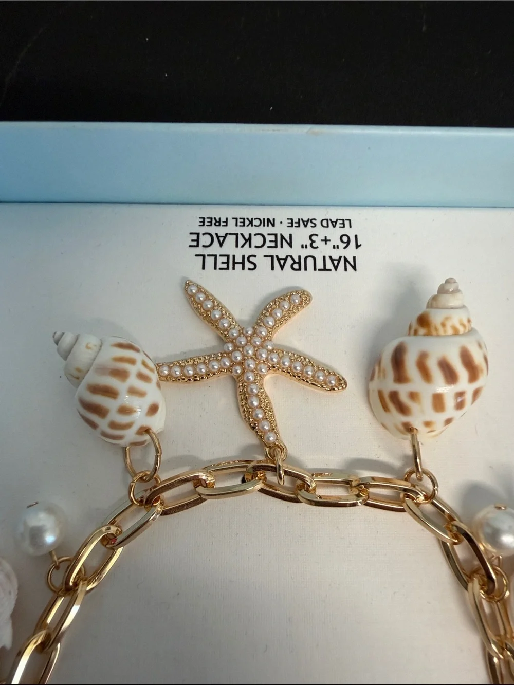 House Of Harlow 1960 | Coastal Natural Shell Starfish Pearl Statement Necklace ✨